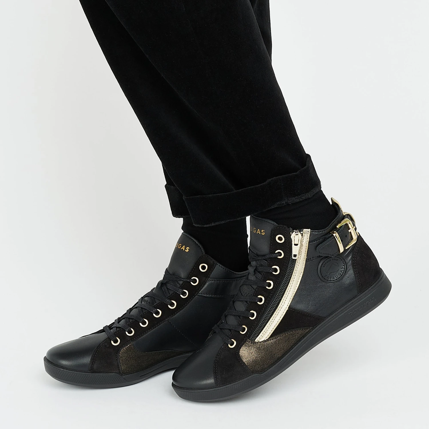 Pataugas PALME/MIX F4H NOIR/DORÉ 2 Pataugas PALME/MIX F4H NOIR/DORÉ – Image 2